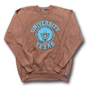 NCAA Texas Longhorns 90s Russell Made in USA Orange Crewneck